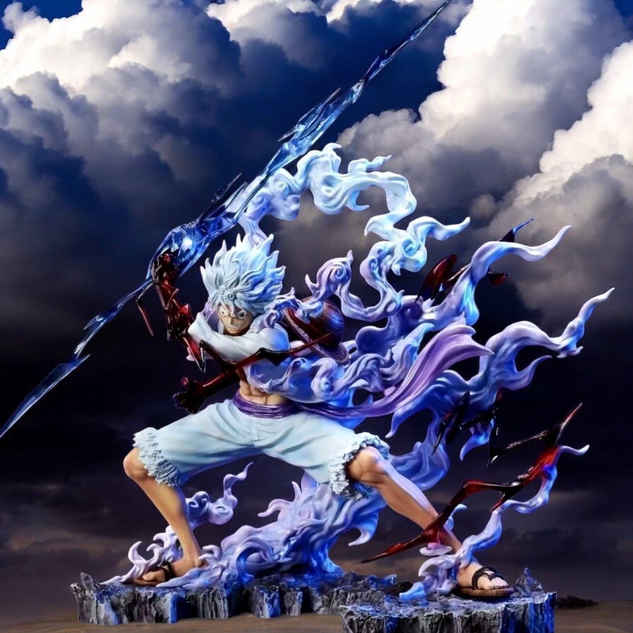 One Piece Sun God Five Gear Nika Lightning Luffy Anime Figure Model Statue
