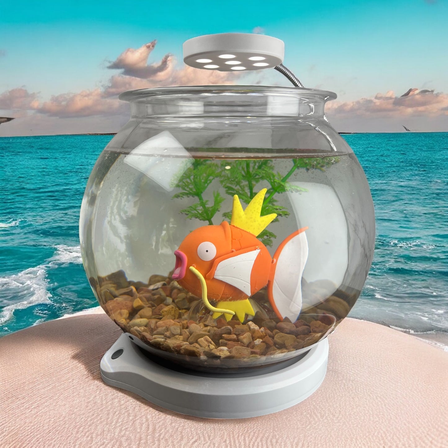 Fun Fish Bowl 1 Gal. Custom Display - Includes USB Bracket Light