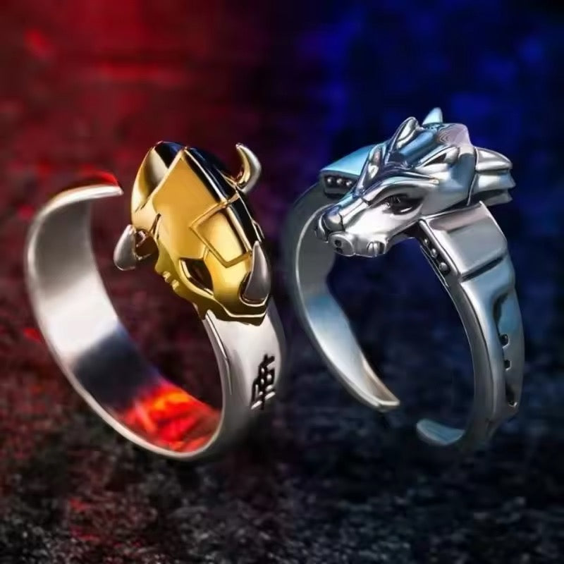 Omnimon Anime Rings Set Of 2 - Metalgarurumon & Wargreymon - Adjustable