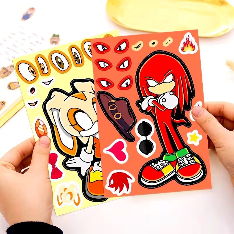 Sonic the Hedgehog - 8 Character Sticker Sheet Pack - Shadow, Tails, Knuckles…