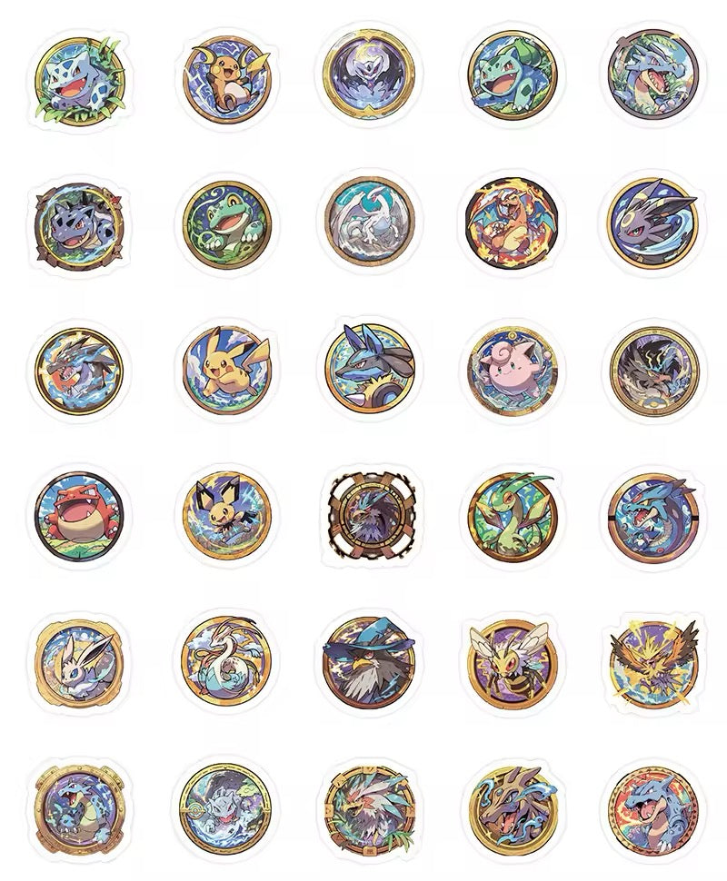 Stylized Fan Art 60 Sticker Lot - Lugia, Lucario, Charizard, & More!