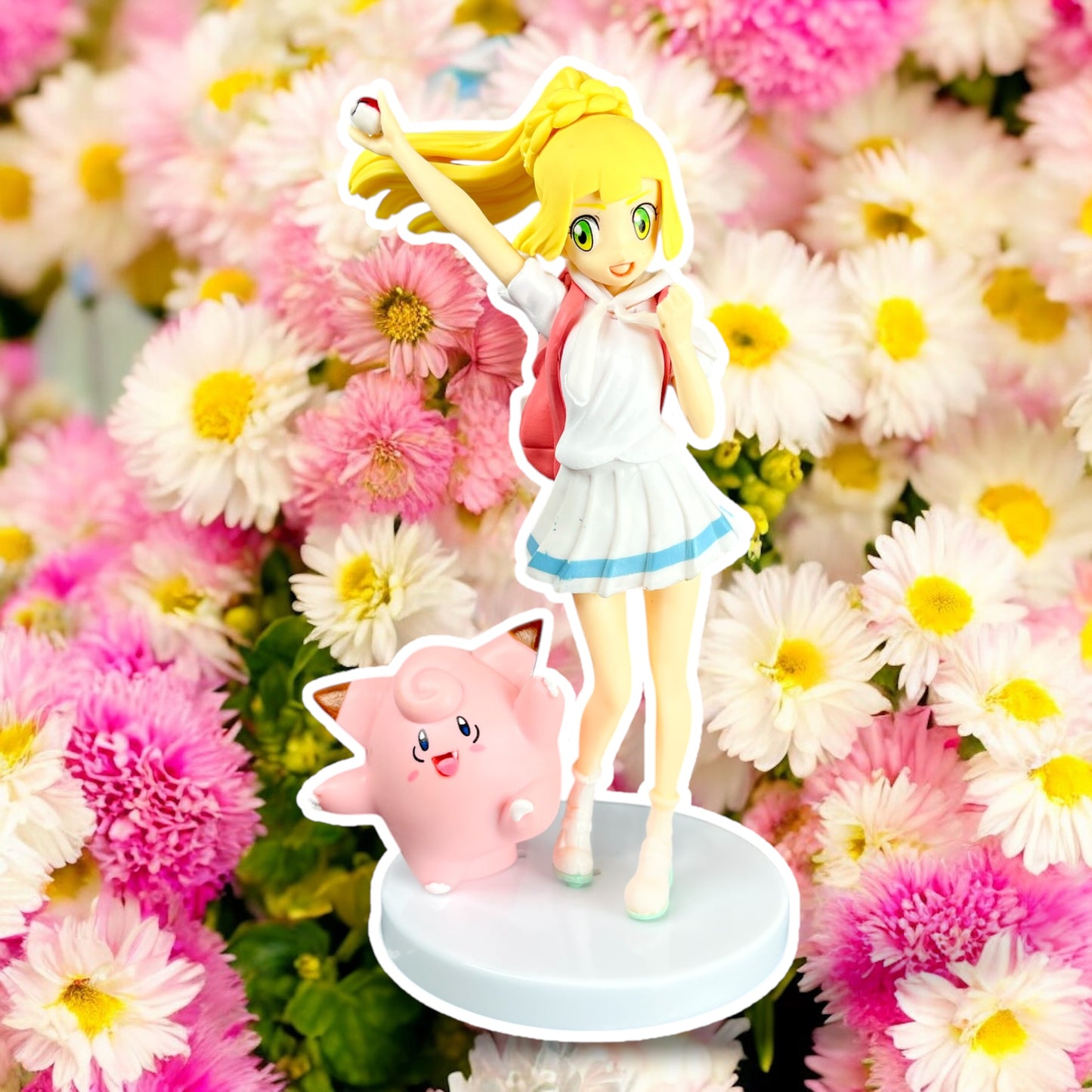 Lillie & Clefairy Anime Figure Model Display Statue Trainer Ex - 7 inches