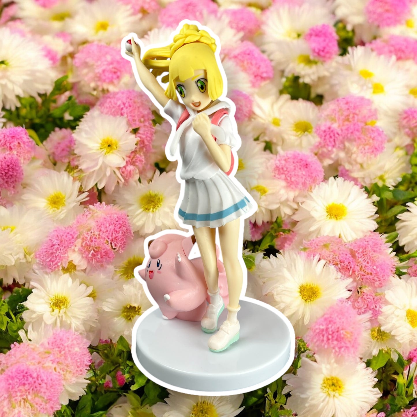 Lillie & Clefairy Anime Figure Model Display Statue Trainer Ex - 7 inches