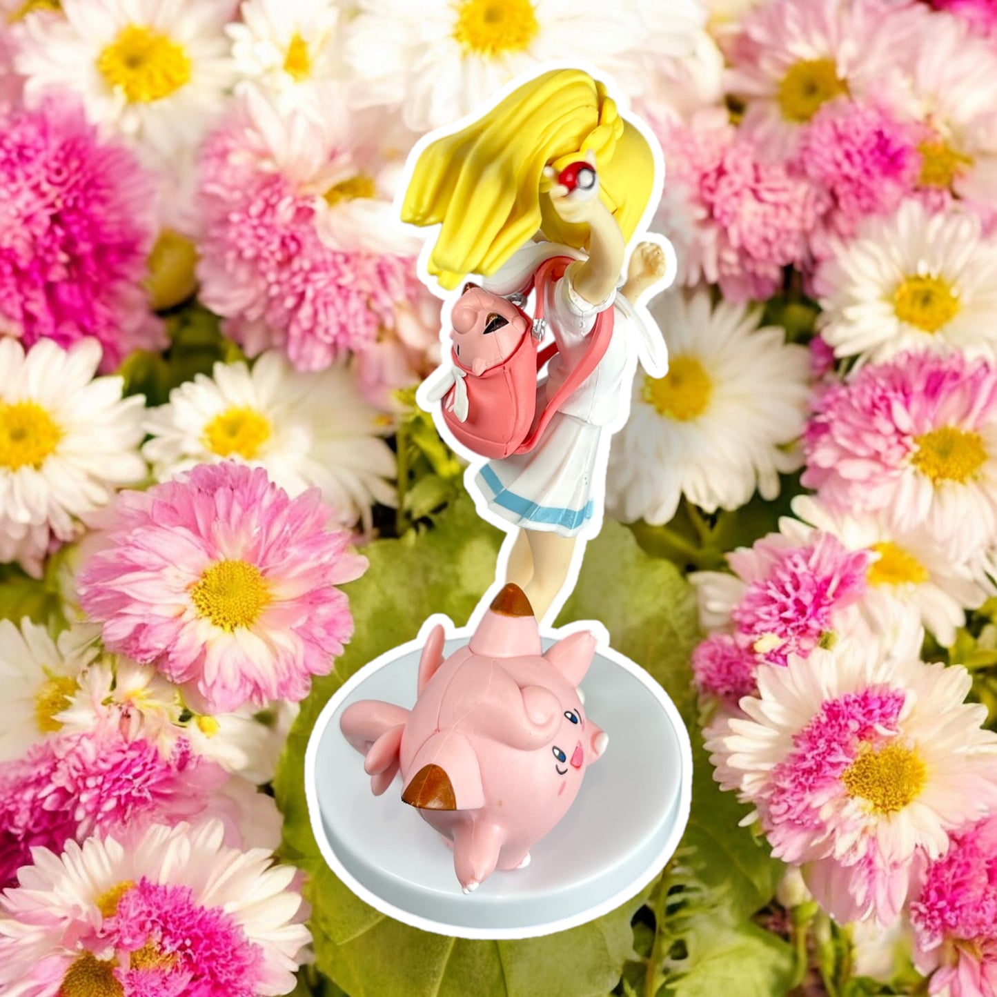Lillie & Clefairy Anime Figure Model Display Statue Trainer Ex - 7 inches