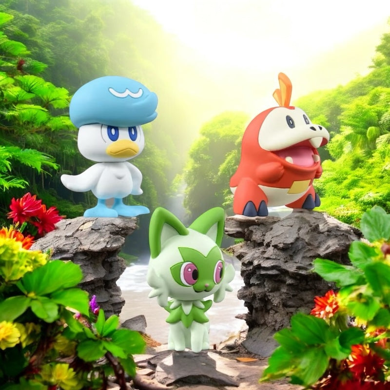 Paldea Trio Figure Collectible Set- Fuecoco, Quaxly, Sprigatito -3 (4cm)