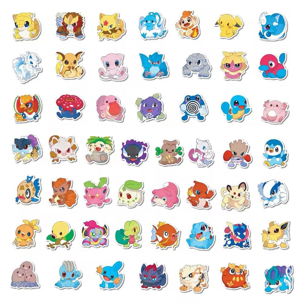 Anime Cutesy Baby style Sticker Lot of 50pcs Pikachu NEW - Mew 151