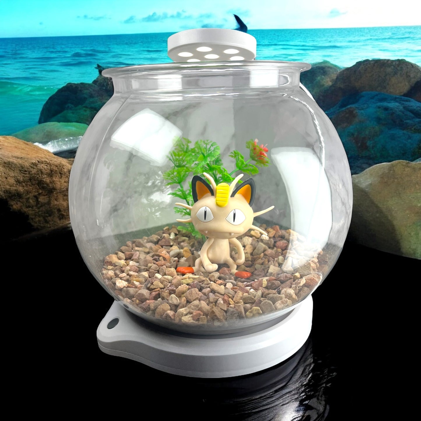 Fun Fish Bowl 1 Gal. Custom Display - Includes USB Bracket Light