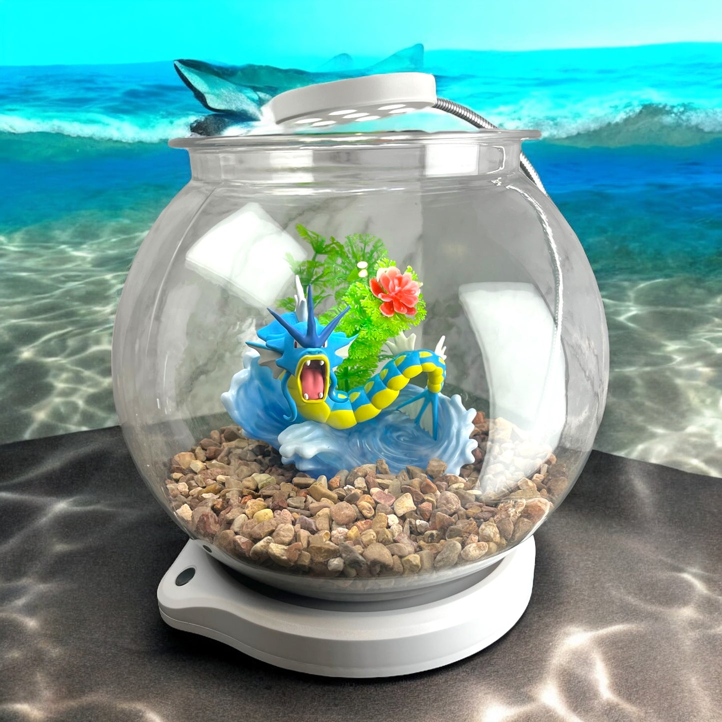 Fun Fish Bowl 1 Gal. Custom Display - Includes USB Bracket Light