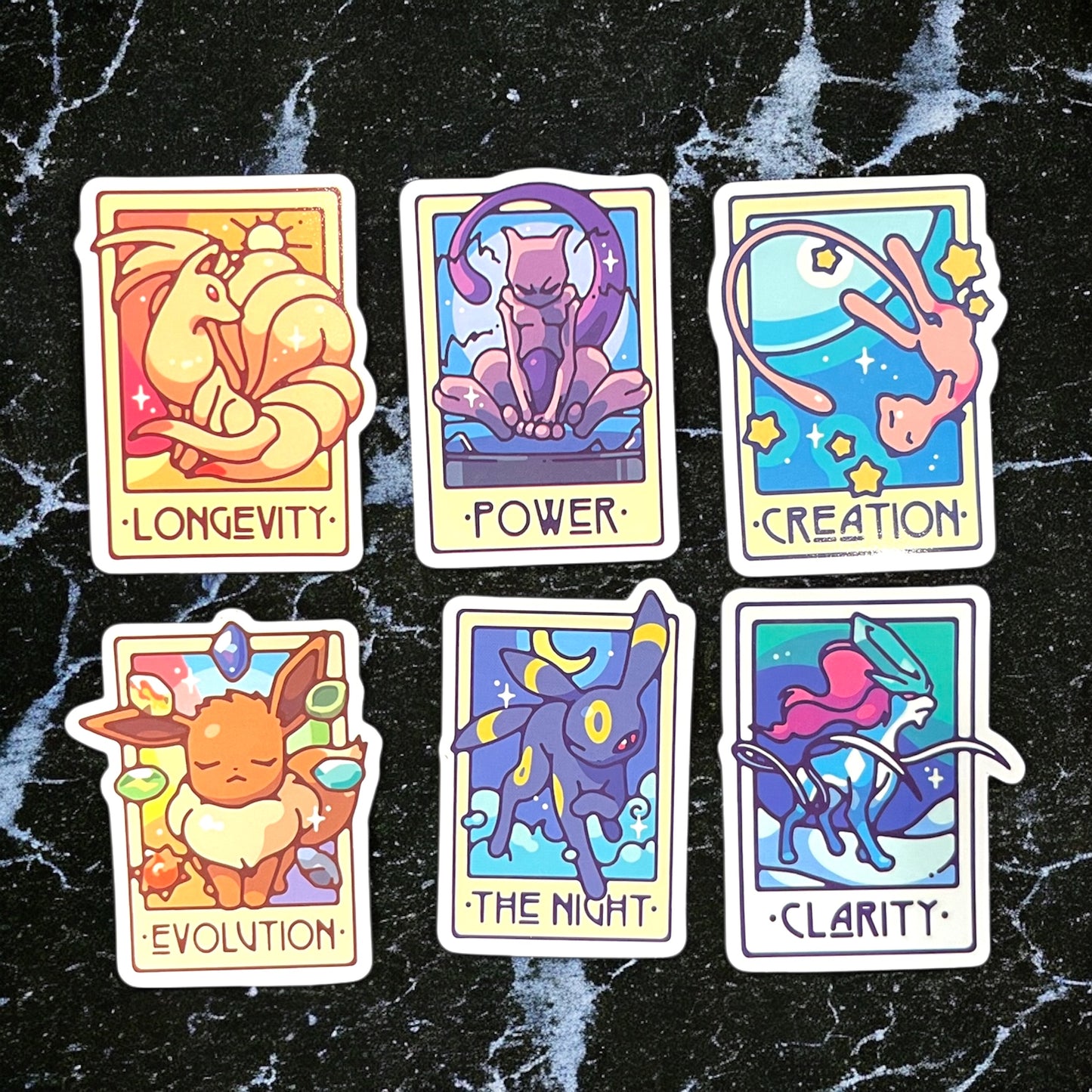PK Card Elemental Style Sticker Lot of 50pcs