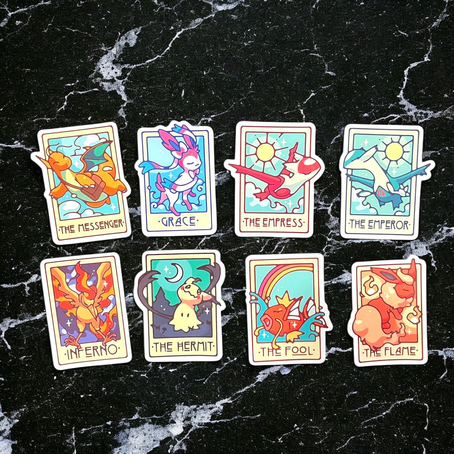 PK Card Elemental Style Sticker Lot of 50pcs
