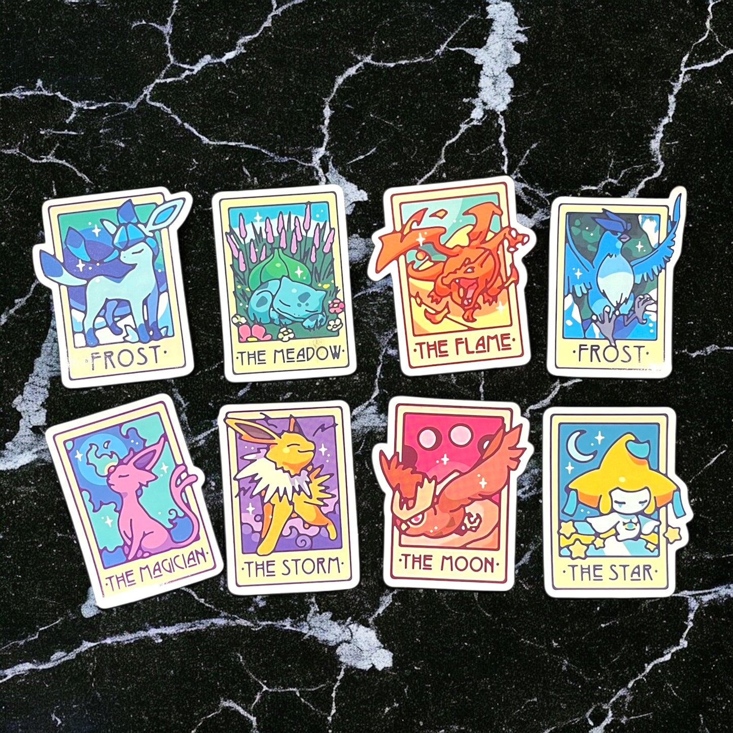 PK Card Elemental Style Sticker Lot of 50pcs