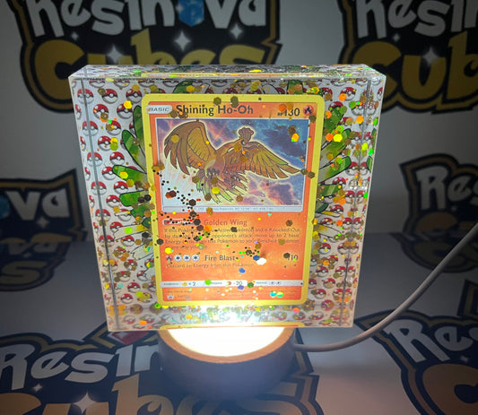 Custom Shining Ho-Oh Pokemon Card Light Slab for Display, Decoration, Gift