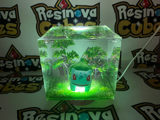 Custom Choose your Pokemon Diorama Cube - Resin Epoxy Night Light, Handmade Gift Made in U.S. Home Art Decor Pikachu, etc. by Resinova Cubes
