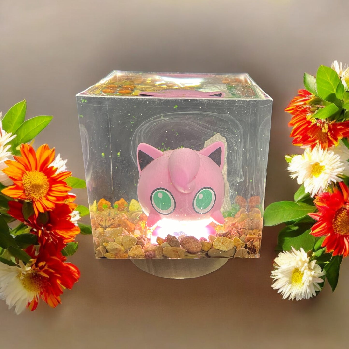 Choose your Pokemon Diorama Cube - Resin Epoxy Night Light, Handmade Gift Made in U.S. Home Art Decor Pikachu