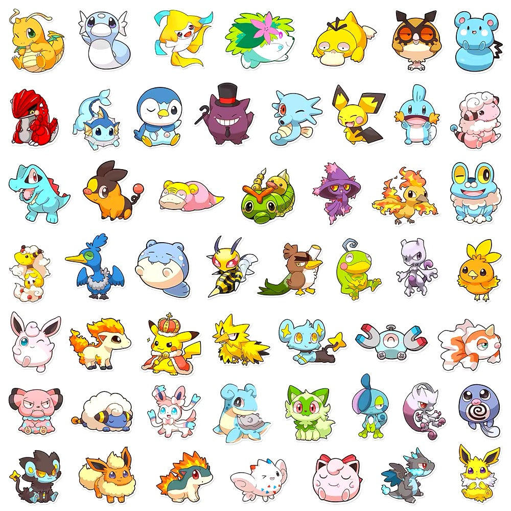 Pokemon Anime Cute Sticker Lot of 50pcs Pikachu NEW