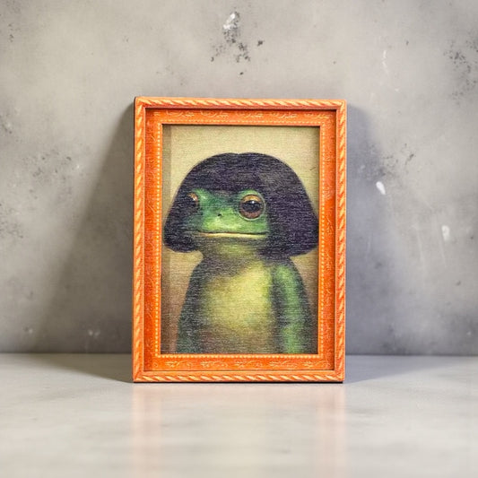 Funny Frog Fridge Magnet Cute Retro Mini Framed  Art 1pc Novelty Gag Gift