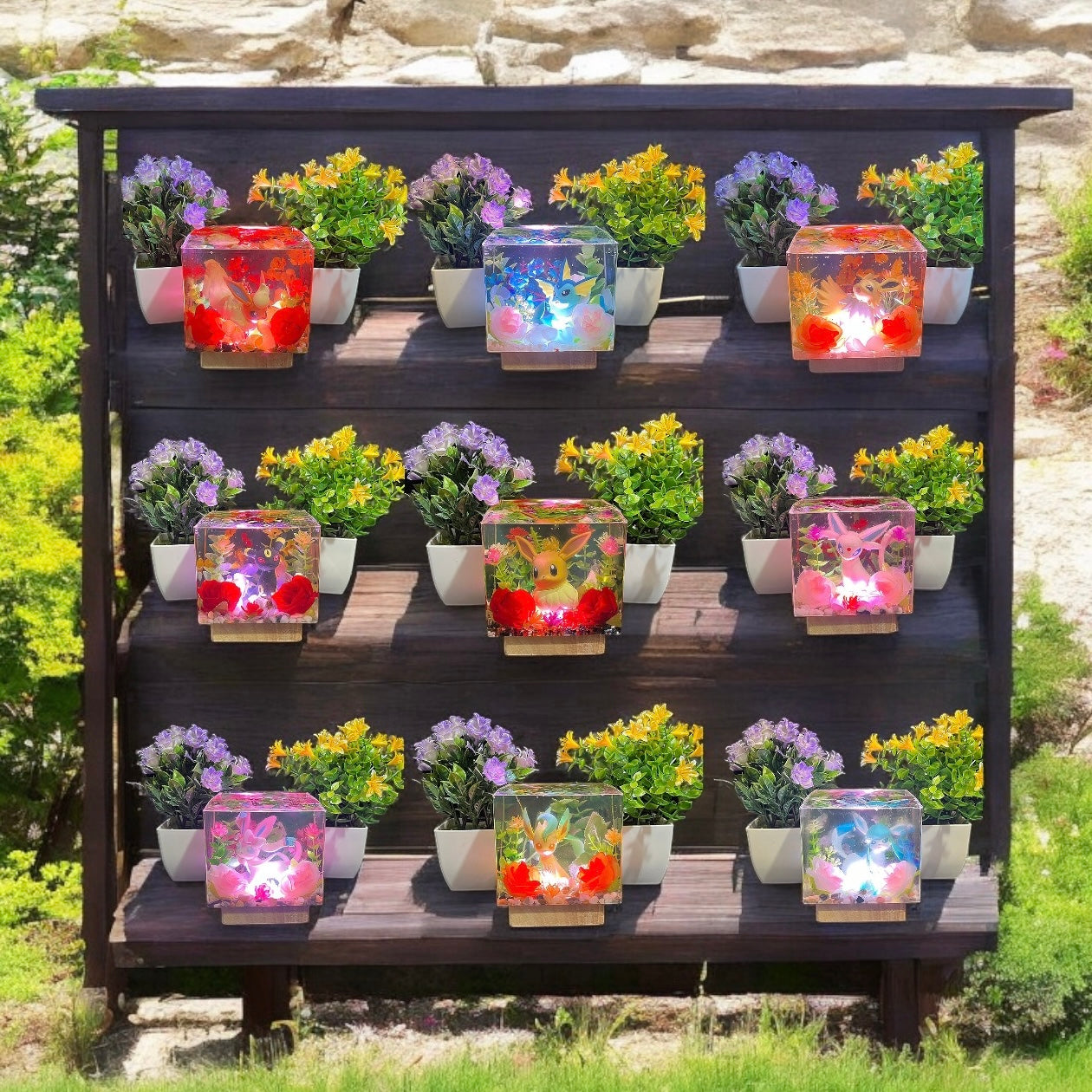 Choose your Eeveelution! Handmade Pokemon Resin Night Multi-Color Light - Gift Made in U.S. Home Art Decoration