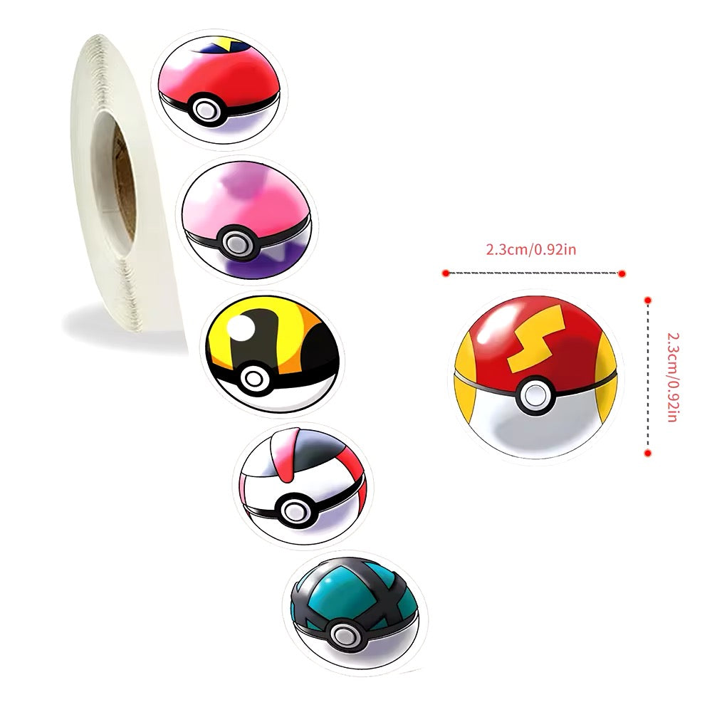 Pokemon Pokeball Sticker Roll Lot of 500pcs NEW