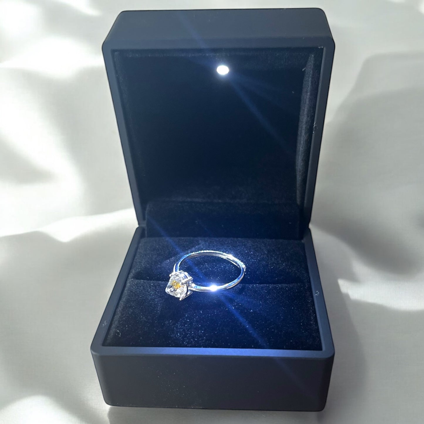 Enhydro Quartz Crystal Ring - Natural Golden - Adjustable - Box Included