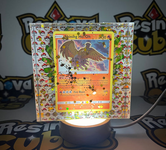 Custom Shining Ho-Oh Pokemon Card Light Slab for Display, Decoration, Gift
