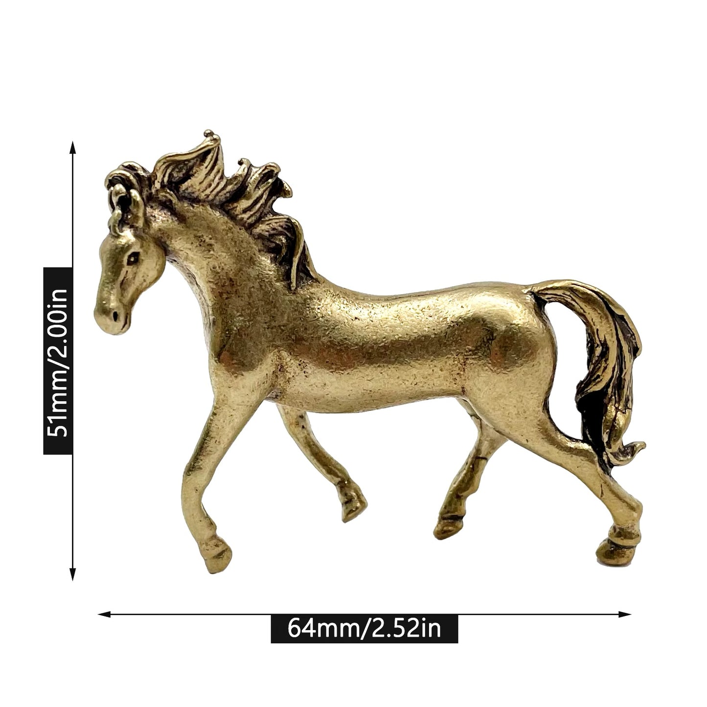 Miniature Bronze Metal Stallion Horse Figurine