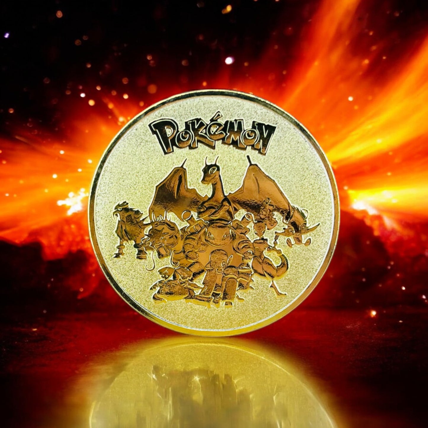 Pokemon Charizard Collectible Coin - Gold Metal Medallion