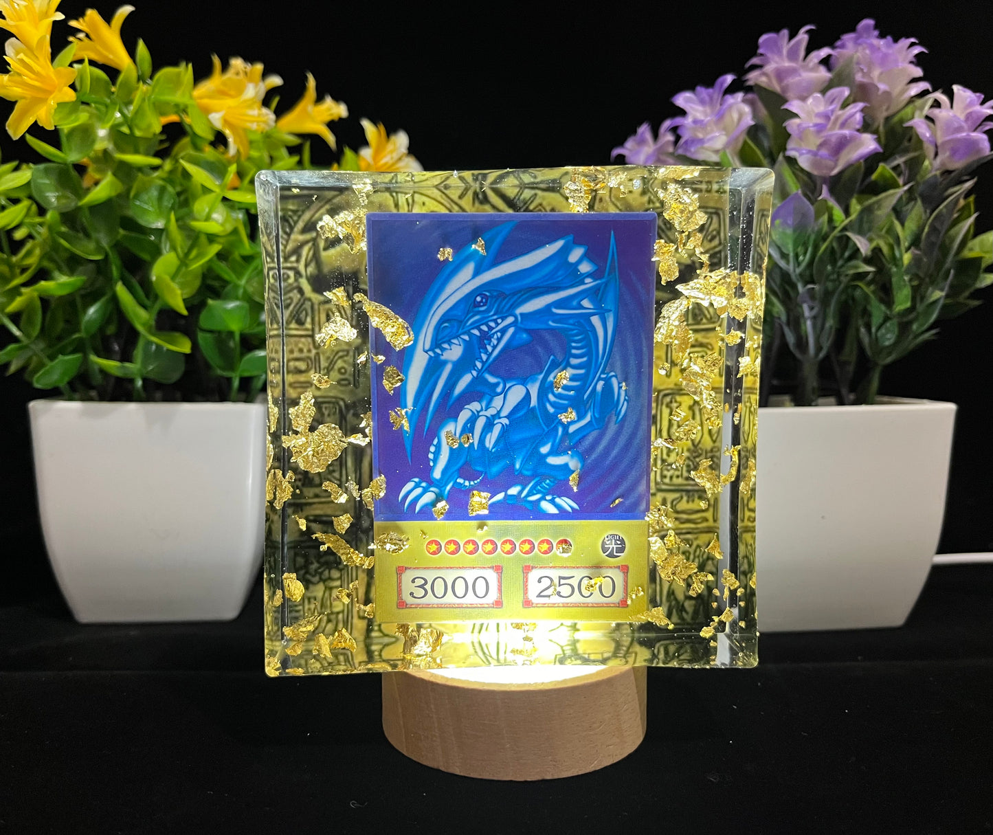 Custom Anime Card Slab for Yugioh! - Resin  Epoxy Night Light, Handmade Gift made in U.S., Home Decoration, Art Decor, Paperweight by Resinova Cubes