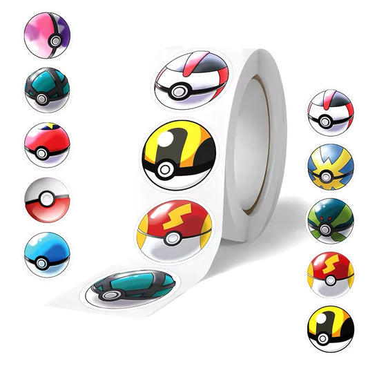 Pokemon Pokeball Sticker Roll Lot of 500pcs NEW