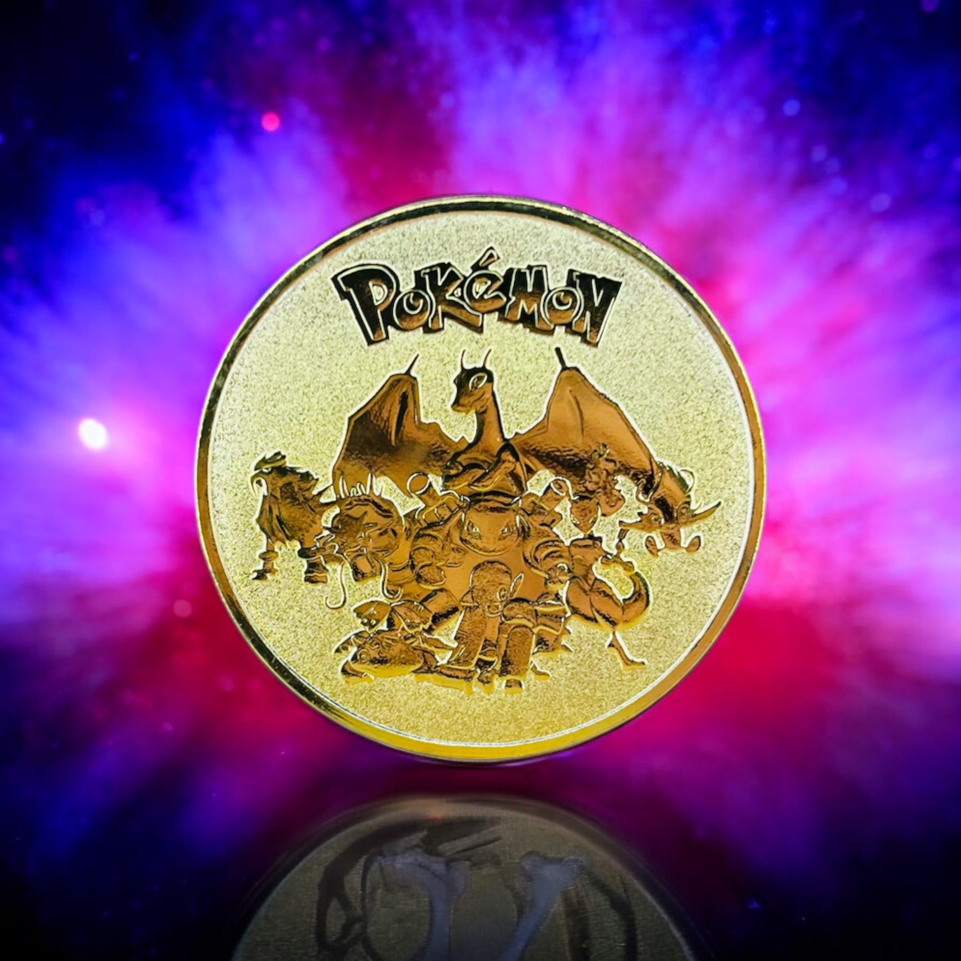 Mewtwo Collectible Coin - Gold Metal Medallion DK Cards Mewtwo Collectible Coin - Gold Metal Medallion DK Cards