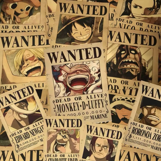 OP Wanted Poster Matte Stickers - 50pcs - Anime - 3x5 Cm