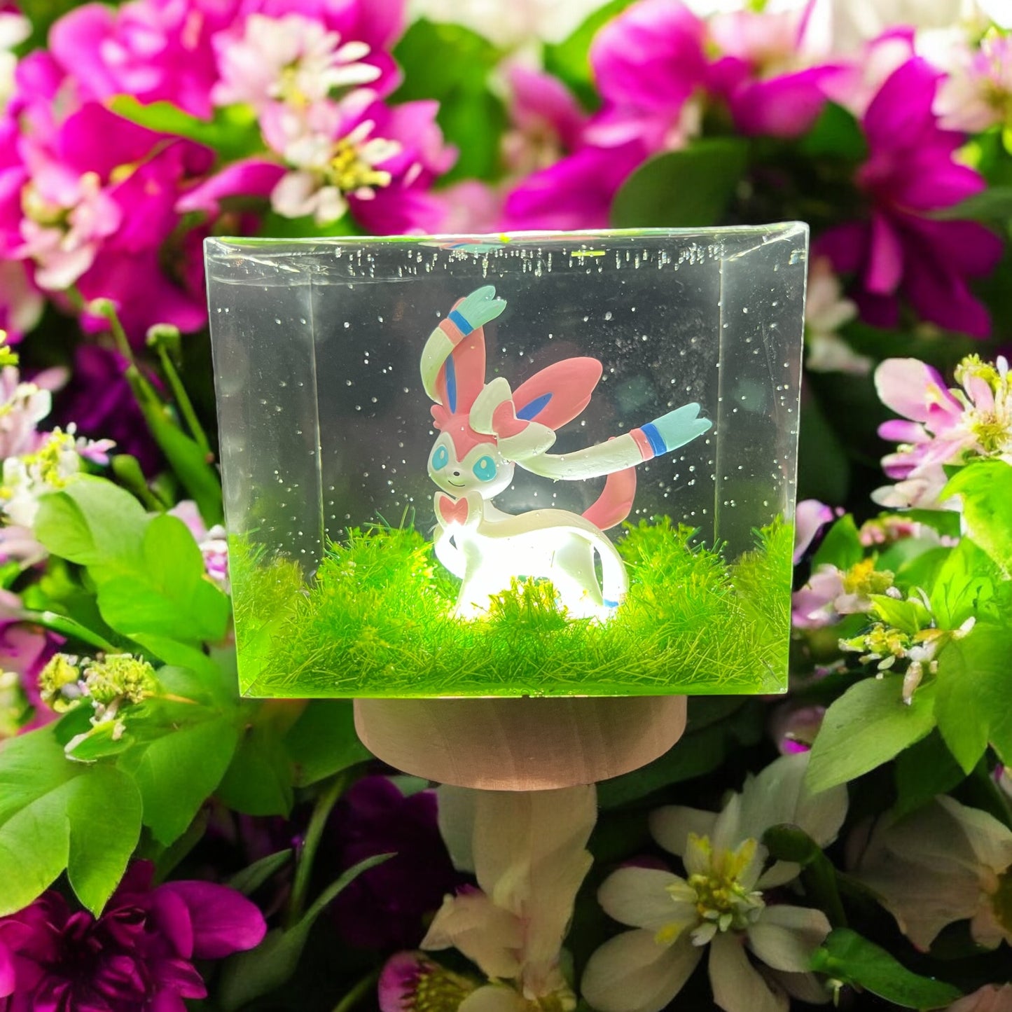 Custom Sylveon Light Cube - Pokemon Handmade Eeveelution Display Decoration