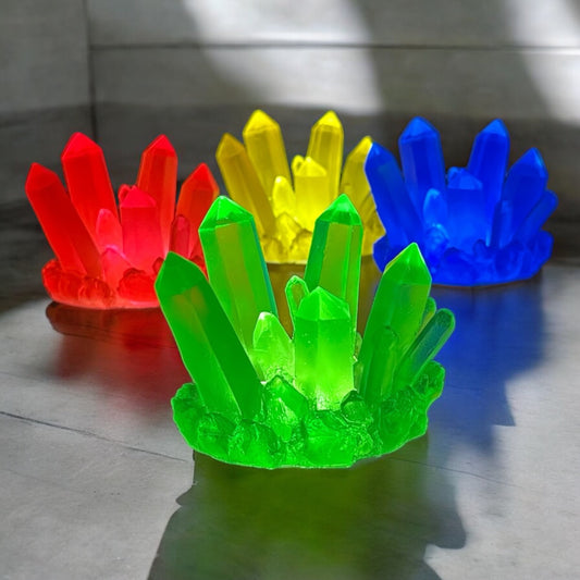 Kryptonite Crystal Resin Figurine Prop - Various Colors- with Bonus Light