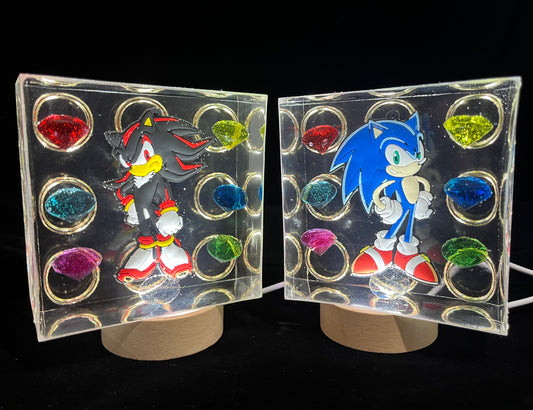 Sonic Shadow Hedgehog Adventure Battle Display Handmade Resin Night Light, Custom Gift, Made in U.S. Home Paperweight