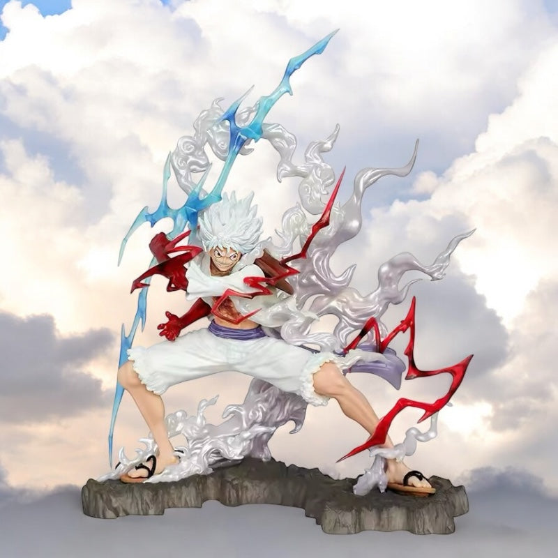 One Piece Sun God Nika Gear 5 Luffy Anime Figure – Lightning Effect, PVC Statue