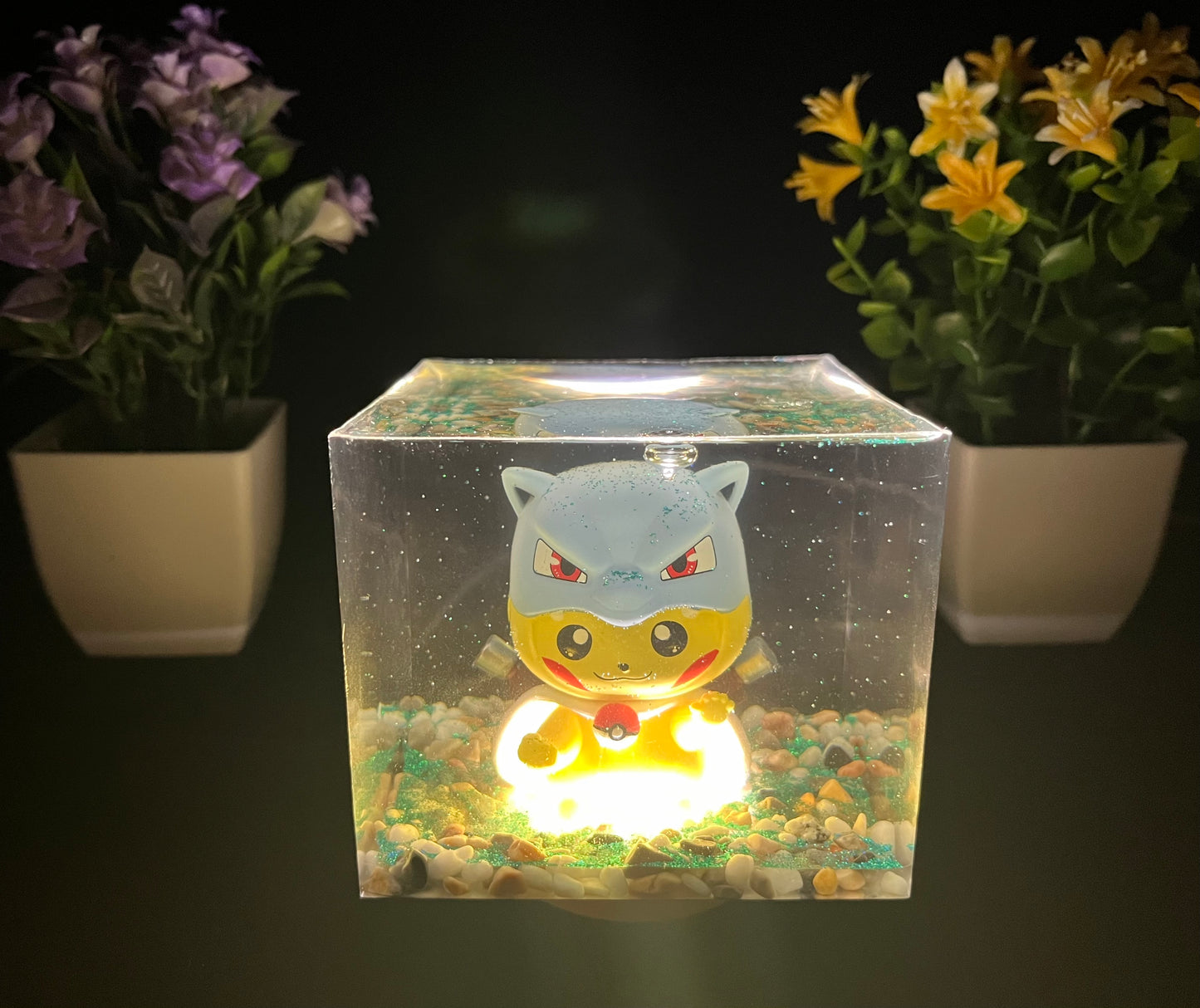 Pikachu Poncho Mix Pokemon Custom Gift - Resin Night Light, Handmade Gift Made in U.S. Home Art Decor