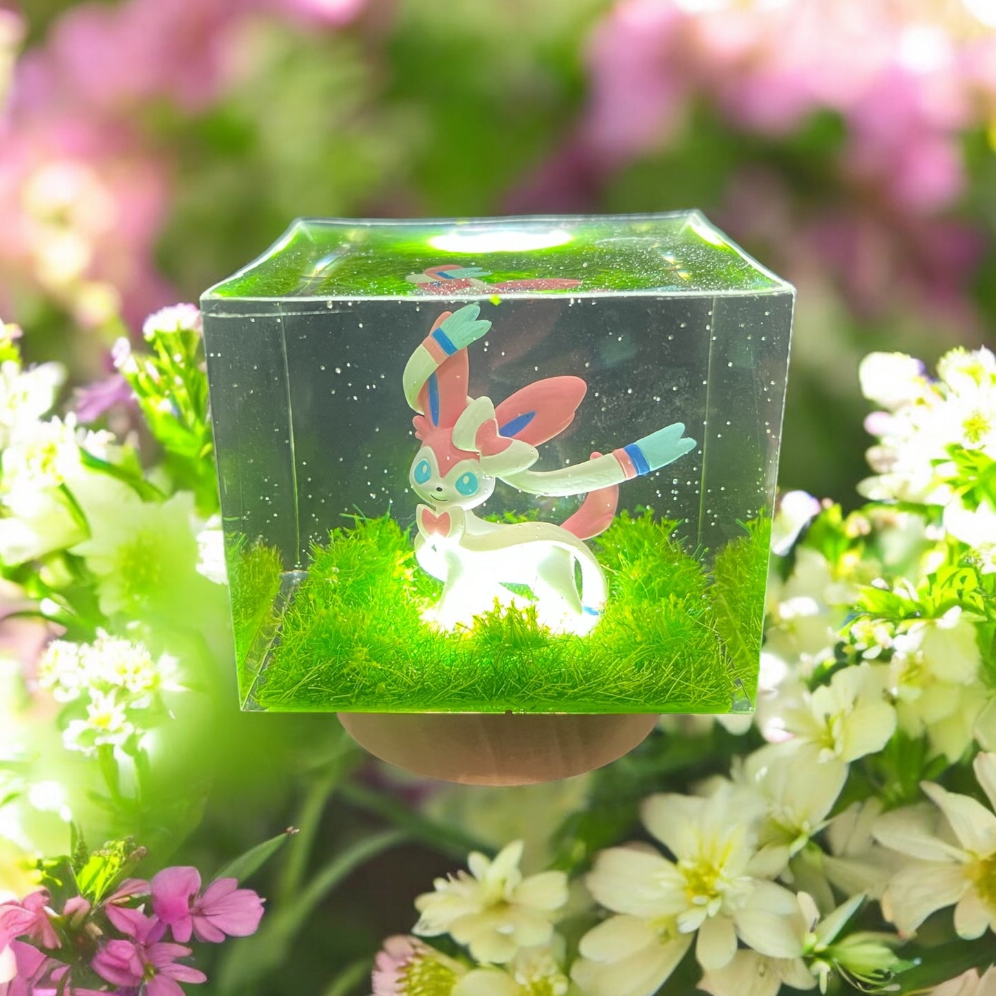 Custom Sylveon Light Cube - Pokemon Handmade Eeveelution Display Decoration