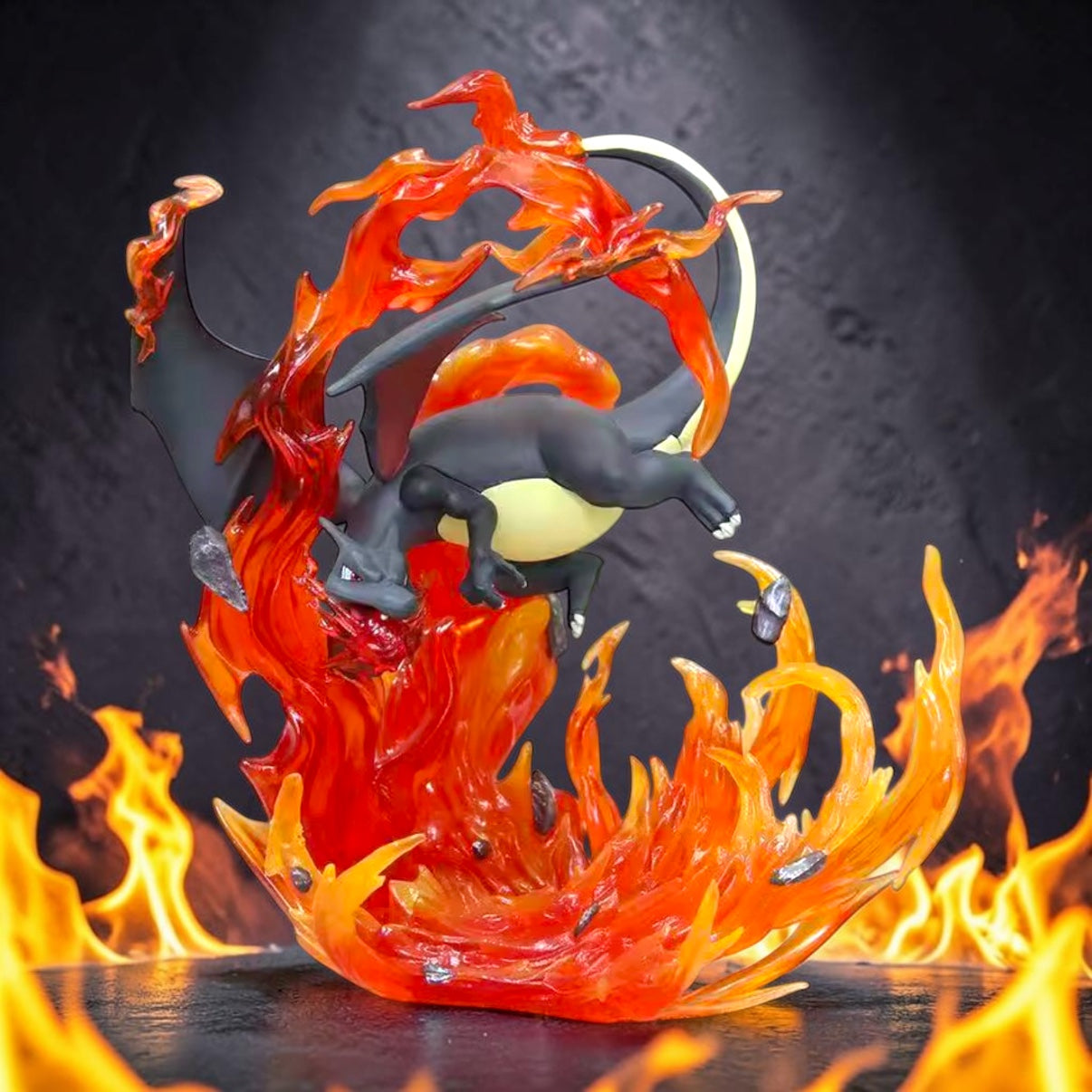 Shiny Black Charizard Collectible Display Figure Statue