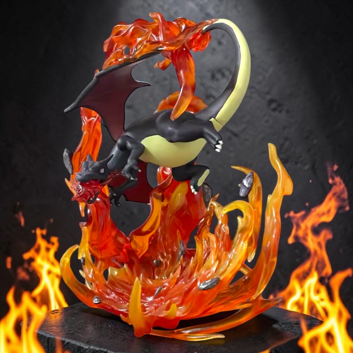 Shiny Black Charizard Collectible Display Figure Statue – DK Cards