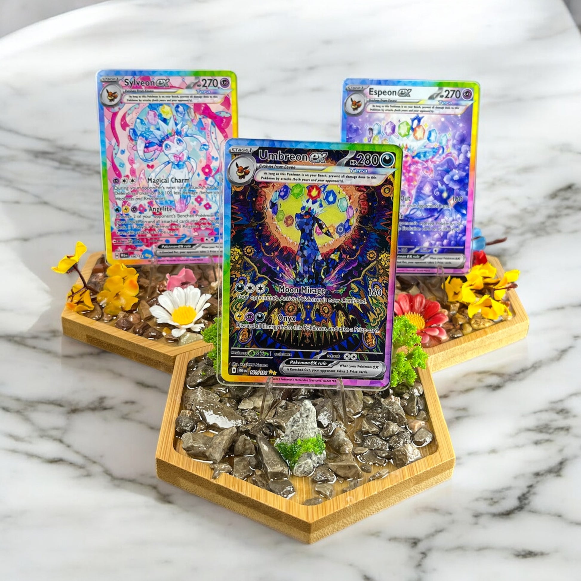card cases to display landscape cards Card Display Collectible Coaster - TCG Holder Stand