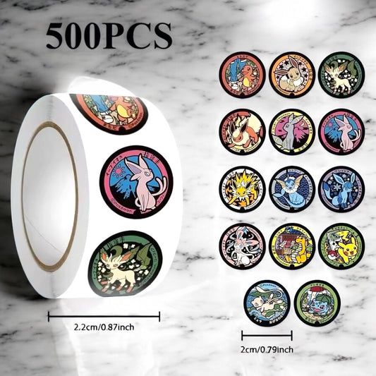Art Envelope Seal Sticker Roll Lot of 500pcs NEW - Small 2cm Size