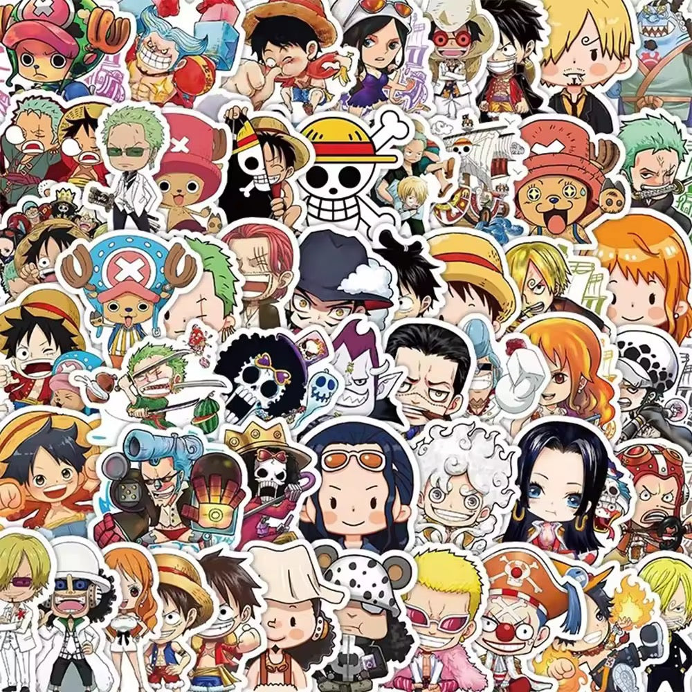 Random Sticker Lot - 50pcs - Anime Luffy OP - 2 inch Size