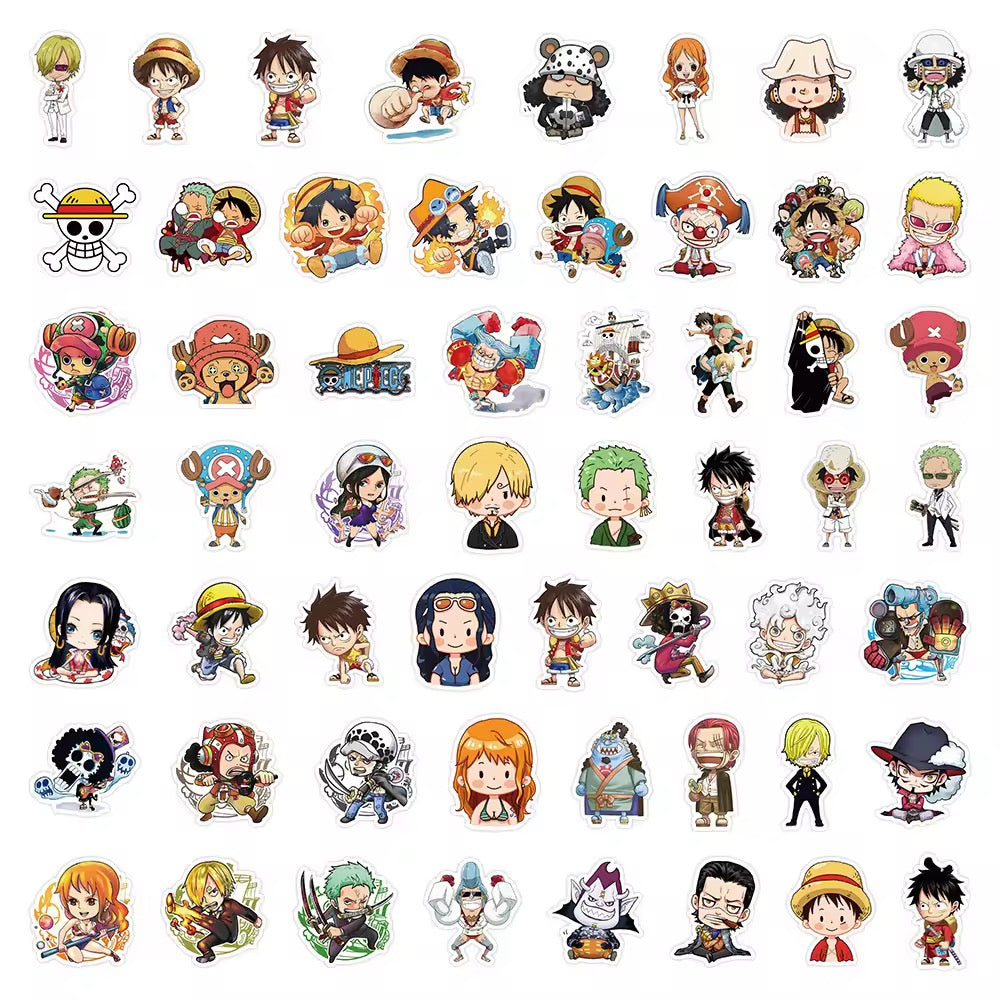 Random Sticker Lot - 50pcs - Anime Luffy OP - 2 inch Size