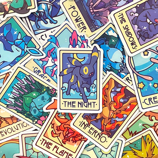 PK Card Elemental Style Sticker Lot of 50pcs