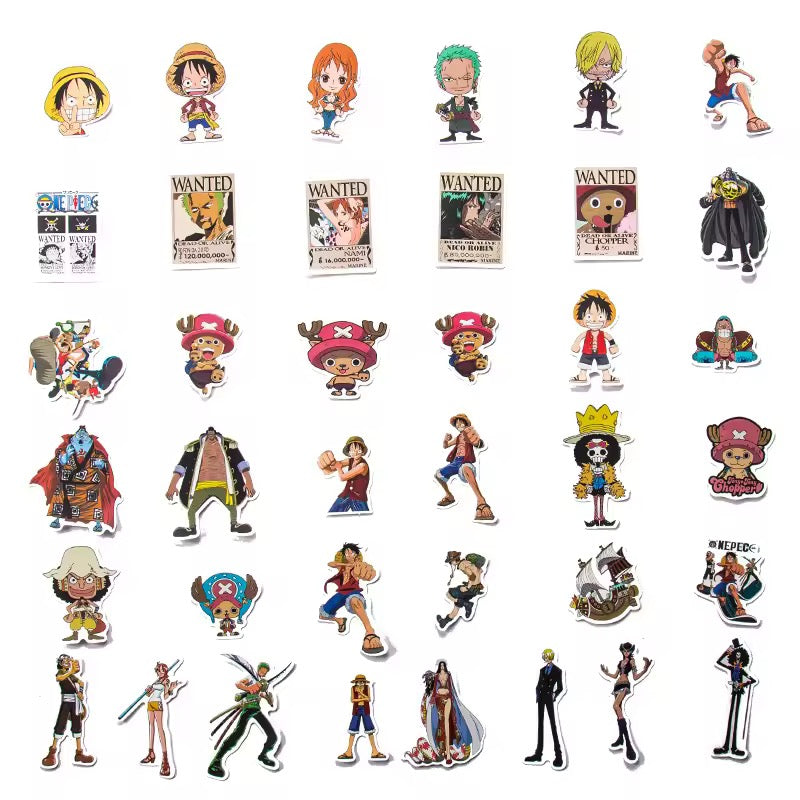 OP Japan Random Sticker Lot - 50pcs - Anime Luffy OP - 2 inch Size