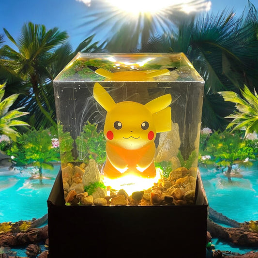 Choose your Pokemon Diorama Cube - Resin Epoxy Night Light, Handmade Gift Made in U.S. Home Art Decor Pikachu