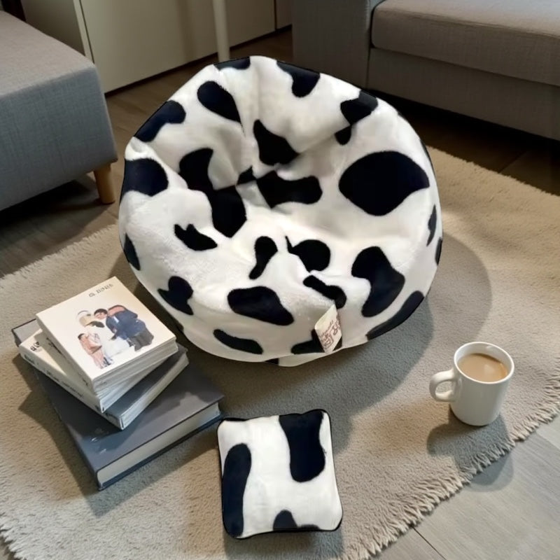 Mini Sofa Bed Bean Bag Dairy Cow Doll Room Decoration Party For 17cm