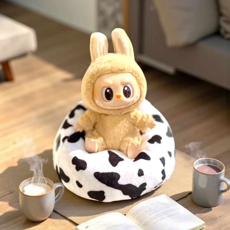 Mini Sofa Bed Bean Bag Dairy Cow Doll Room Decoration Party For 17cm